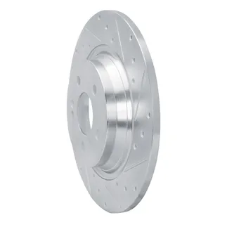 R1 Concepts EDZ-63187R Brake Rotor Drilled and Slotted Silver